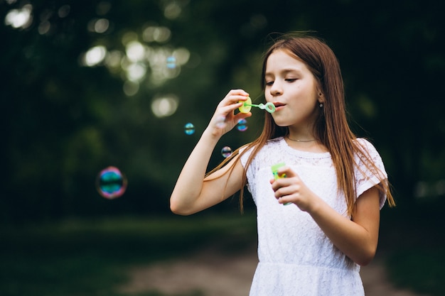 Cute little girl with bubbles