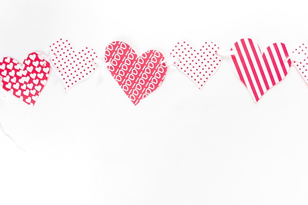 Free Photo cute paper hearts garland