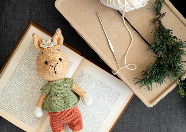 Free photo cute plush toy made from crochet