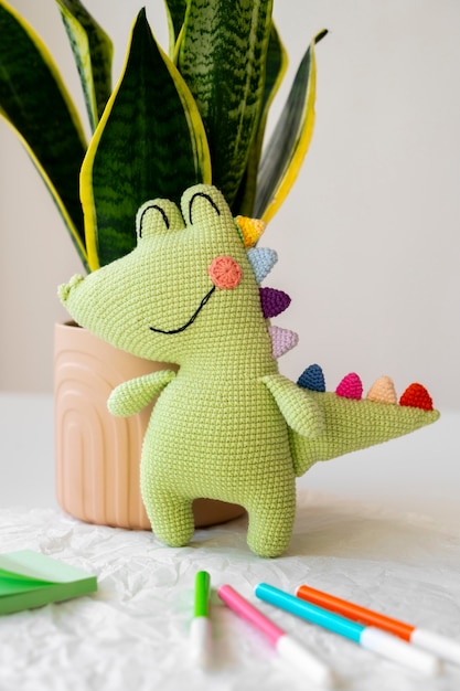 Free photo cute plush toy made from crochet