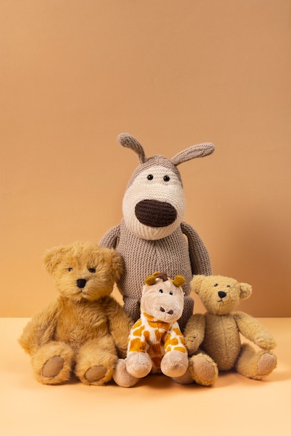 Free Photo cute plush toys arrangement