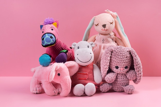 Free photo cute plush toys arrangement