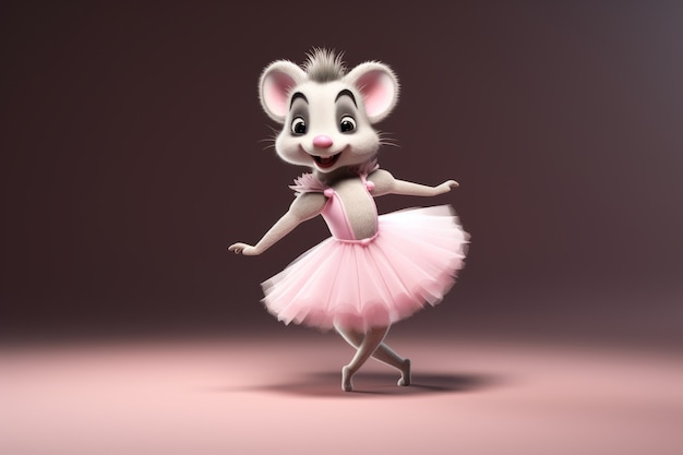 Free Photo cute possum doing ballet