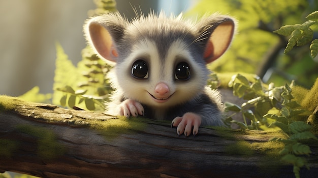 Free photo cute possum in nature