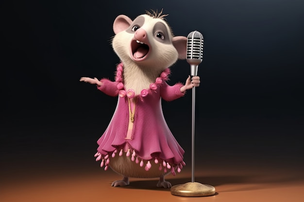 Cute possum singing