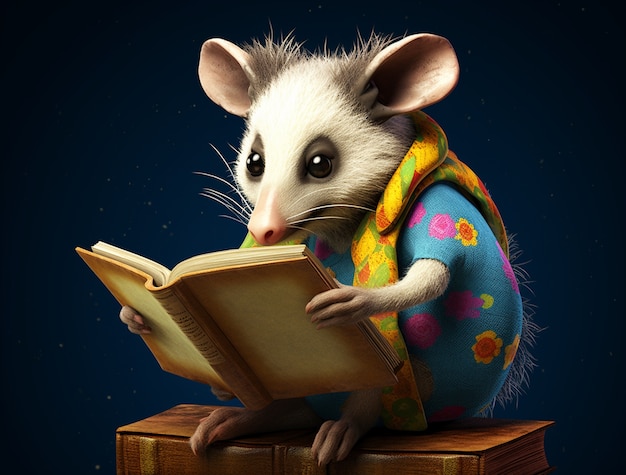 Cute possum wearing clothes