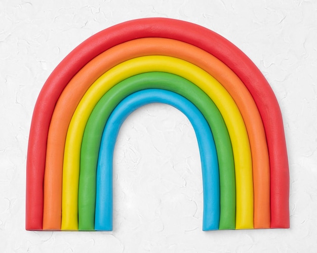 Free photo cute rainbow dry clay colorful craft graphic for kids