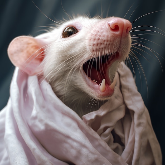 Free photo cute rat living indoors