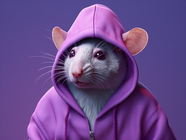 Free photo cute rat posing in studio