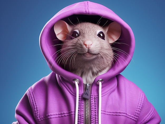 Cute rat posing in studio