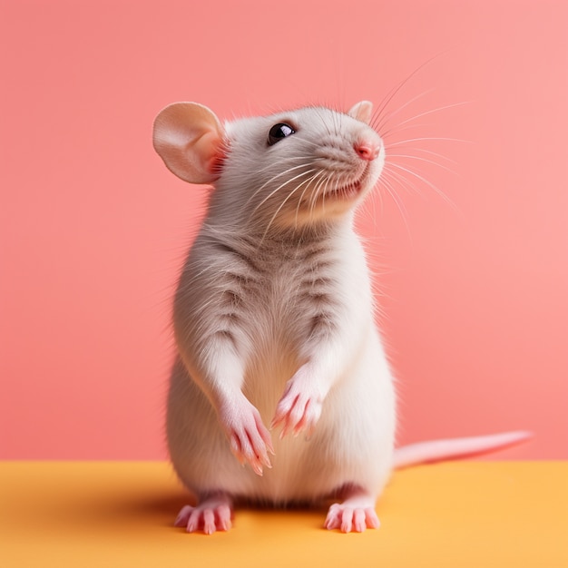 Free photo cute rat posing in studio