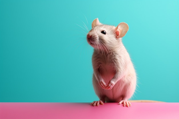 Free Photo cute rat posing in studio