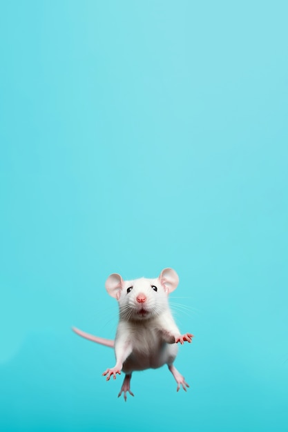 Free Photo cute rat posing in studio