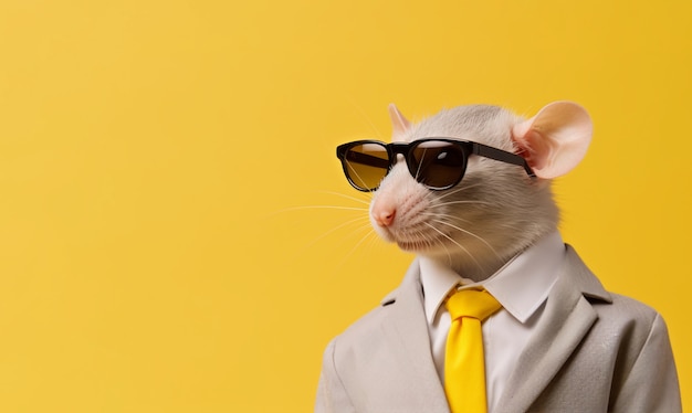 Free Photo cute rat wearing clothes in studio