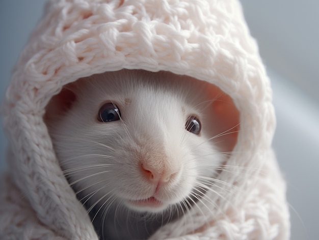 Free Photo cute rat wearing clothes