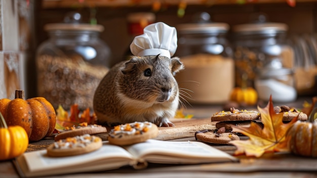 Free Photo cute rat wearing halloween costume