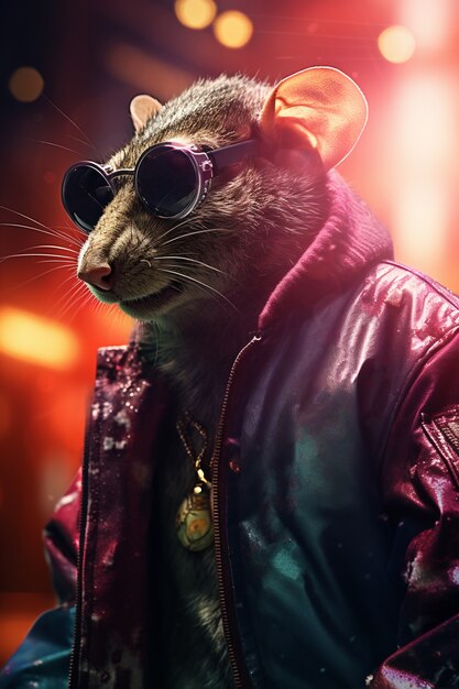 Cute rat with cool outfit