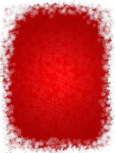 Free Photo cute red background with snowflakes for christmas