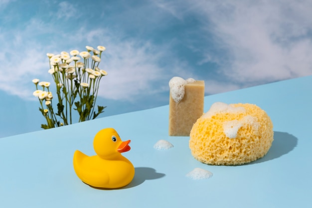 Free Photo cute rubber duck still life