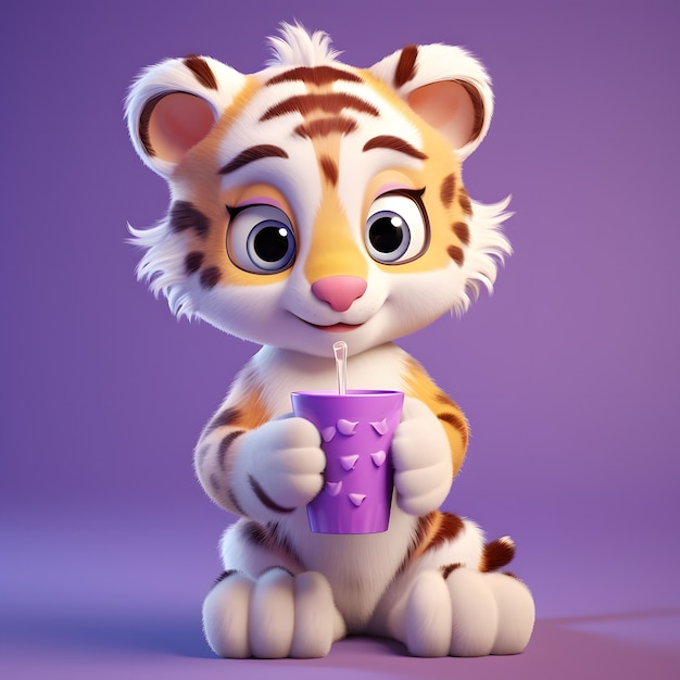 Free Photo cute tiger in studio