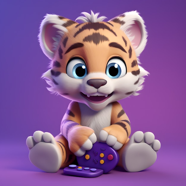 Free photo cute tiger in studio