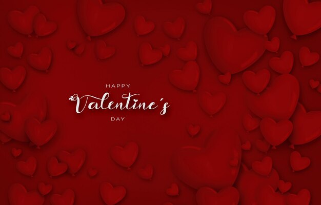 Cute valentines day background with hearts and greeting message