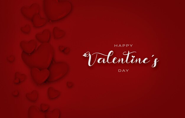 Cute valentines day background with hearts and greeting message