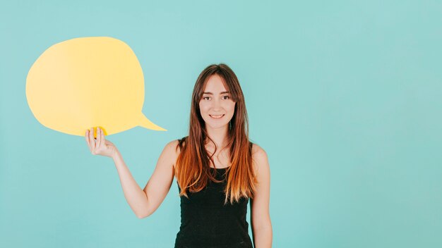 Cute woman with speech bubble