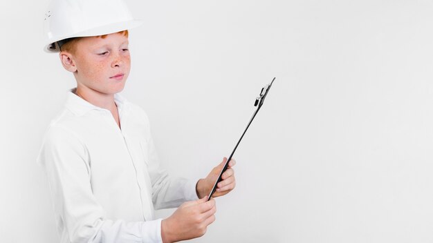 Cute young child with helmet