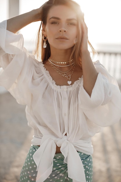 cute young woman outdoor portrait