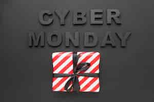 Free photo cyber monday and gift box top view