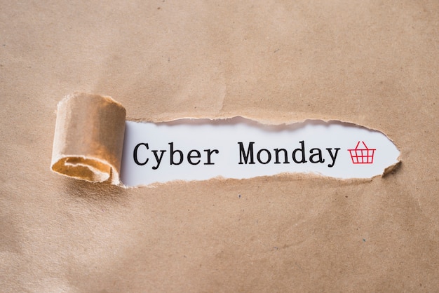 Cyber Monday inscription and craft sheet