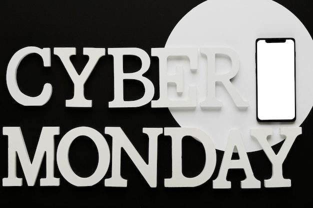 Free photo cyber monday message with mobile