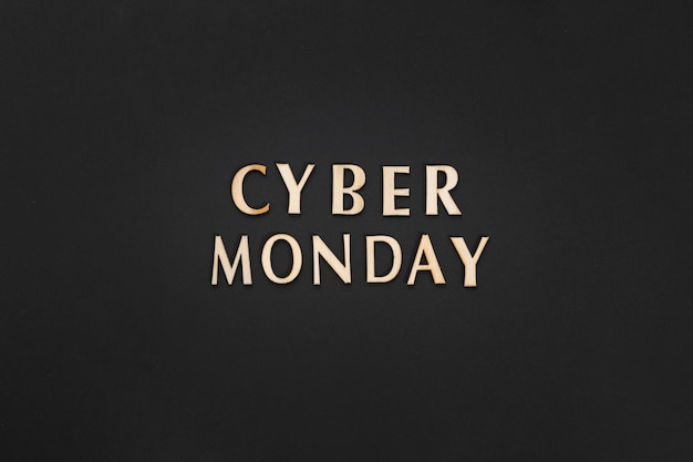 Free photo cyber monday text on plain background