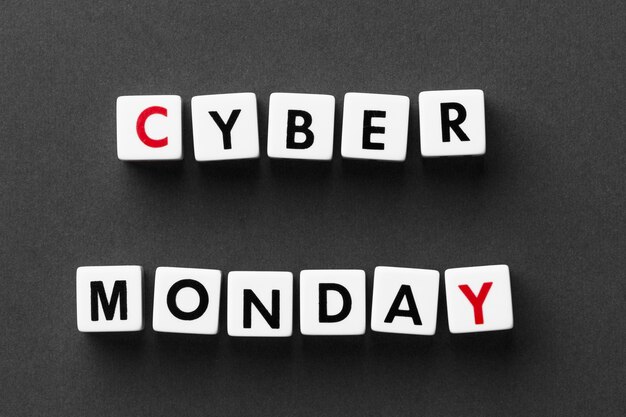 Cyber monday written with scrabble letters