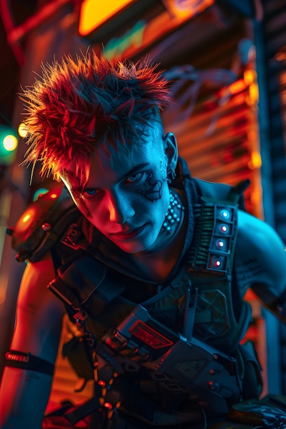 Cyberpunk boy illustration