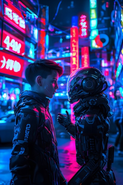 Cyberpunk boy illustration