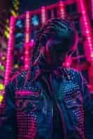 Free photo cyberpunk boy illustration