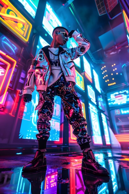 Cyberpunk boy illustration