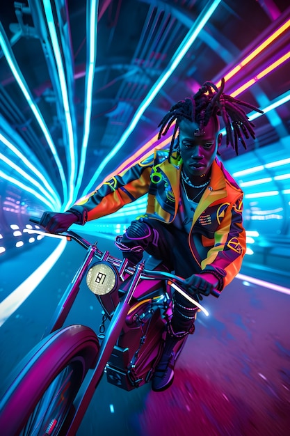 Free Photo cyberpunk boy illustration