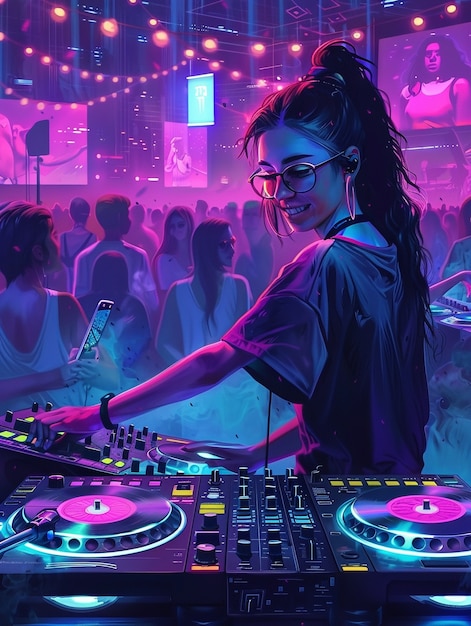 Cyberpunk dj illustration