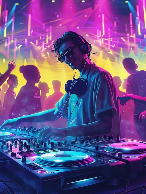 Cyberpunk dj illustration