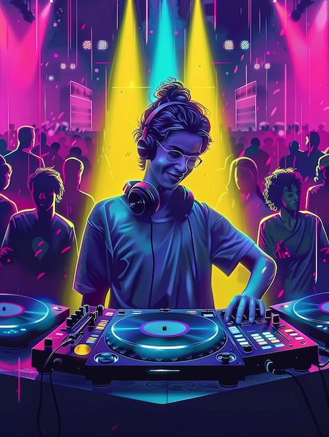 Free Photo cyberpunk dj illustration