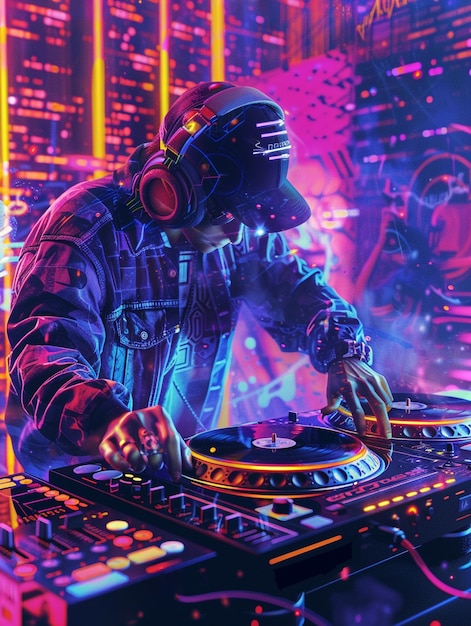 Cyberpunk dj illustration