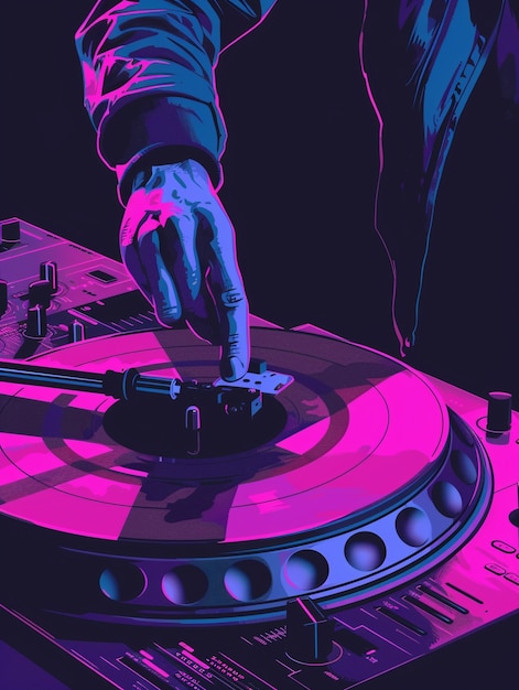 Free Photo cyberpunk dj illustration