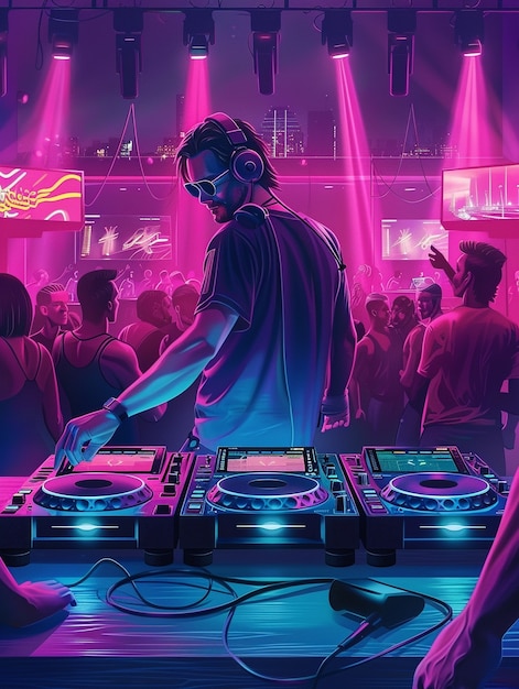 Cyberpunk dj illustration