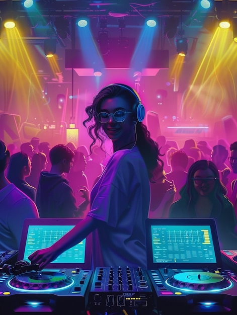 Cyberpunk dj illustration