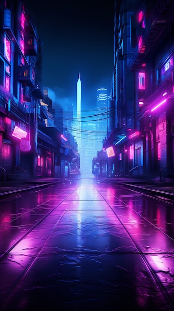 Cyberpunk urban scenery