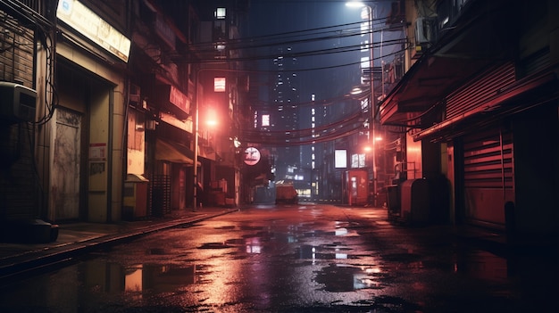 Cyberpunk urban scenery