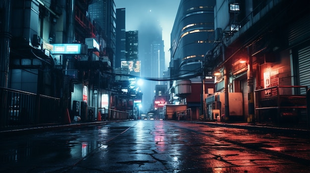 Free photo cyberpunk urban scenery